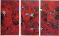 05. ABSTRACTO EN JUEGO DE TRES EN ROJO, BLANCOS Y AZULES.